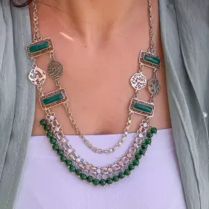 Arabic silver collar Natural stones and different colors