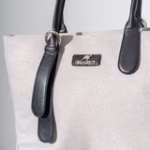 Tote Bag with Contrast Handle - BLACK