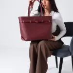 Classic Belt Detail Tote-marron