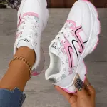 Casual Chunky Sneakers with Soft Graphics L-24