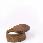 Handmade Solid Wood Candle Holder with Wooden Lid