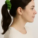 SilkGlow Satin Scrunchie – Green