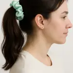 SilkGlow Satin Scrunchie – Light Blue