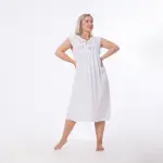 Cotton Embroidered Nightgown – Short Sleeves