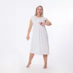 Cotton Embroidered Nightgown – Short Sleeves