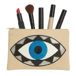 Sequin Eye Design Makeup Bag – Stylish Canvas Cosmetic Pouch for Travel & Daily Use