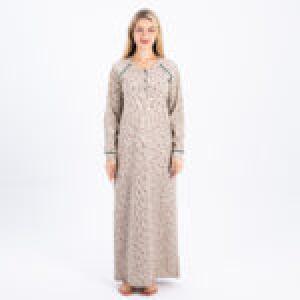 Ribbed Nightgown with Floral Print – Elegant & Soft