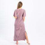 Serene Comfort Cotton Nightgown – Half Sleeves with Graceful Side Slit