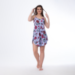 Satin Printed Short Nightgown – Elegant Lingerie-Inspired Sleepwear