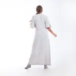 Embroidered Cotton Summer Nightgown – Long, Wide-Sleeve Design for Breathable Comfort