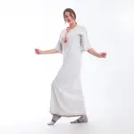 Embroidered Cotton Summer Nightgown – Long, Wide-Sleeve Design for Breathable Comfort