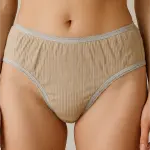 Hipster Briefs Plain Ribbed Underwear Panties