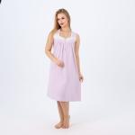 Sleeveless Cotton Nightdress in Soft Lilac