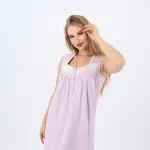 Sleeveless Cotton Nightdress in Soft Lilac