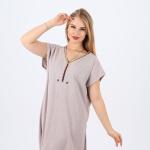 Women’s Cotton V-Neck Nightgown with Delicate Embroidery – Soft and Comfortable