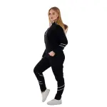 Women’s Black Hooded Tracksuit Set – Zip-Up Hoodie & Jogger Pants