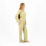Women’s Long Sleeve Cotton Pajama Set – Soft, Elegant & Relaxed Fit