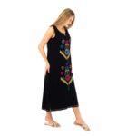Embroidered Sleeveless Maxi Dress