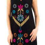 Embroidered Sleeveless Maxi Dress
