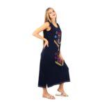 Embroidered Sleeveless Maxi Dress