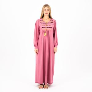 Summer Cotton Abaya for Women–Elegant Embroidered