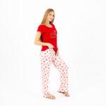 Radiant Red Floral Cotton Pajama Set