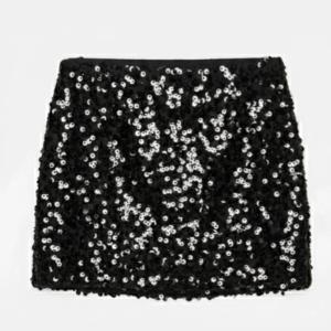 Black Sequin Mini Skirt
