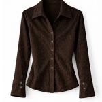 Brown Shimmer Buttoned Top