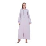 Winter Abaya – Zipper Chest-Embroidered Design
