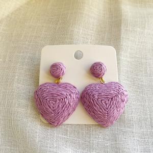 Mauve Heart Earrings