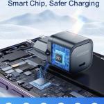 Joyroom JR-TCF02 PD 20W Mini Intelligent EU Fast Charger with C to C Cable, 1 Meter Length, Black