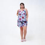 Sleeveless Printed Satin Pajama Set – Hot Shorts with Pockets, Soft & Summer-Ready