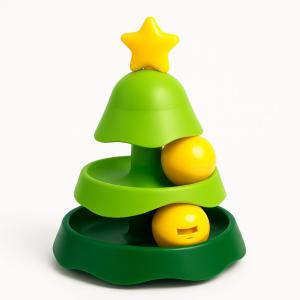 "3-Tier Cat Toy with Balls – Christmas Tree Shape"