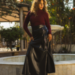 Full zippered leather pocket