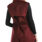 Suede vest with belt