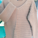 Plain zigzag half pullover