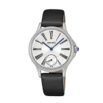 SEIKO Ladies' Watch Quartz Black Leather Strap, White Dial SRKZ57P2