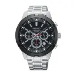 SEIKO Men's Hand Watch CHRONOGRAPH Stainless Band, Black Dial SKS611P1