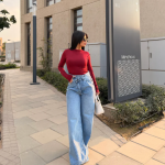 Cross Wide Leg Jeans light blue