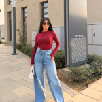 Cross Wide Leg Jeans light blue