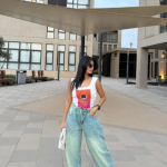 Baggy Tie-waist pants light dirty