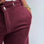 Wool-Textured Pants Maroon