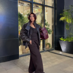 Baggy Balloon Melton Pants Black