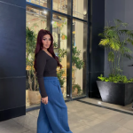 Baggy Balloon Melton Pants Blue