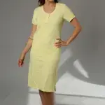 Striped Cotton Summer Nightgown – Elegant & Breezy Home Dress