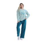 Soft Velvet Pajama Set – Cozy “Good Night” Embroidered Loungewear