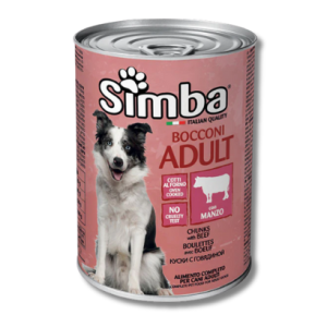 Simba Wet Dog Food for Adults with Beef Chunks