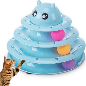 Interactive 3-Tier Cat Toy Tower with Rolling Balls